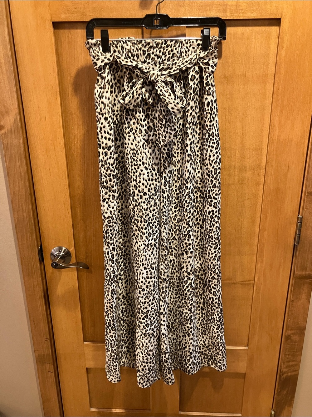 NWT The Nines Leopard Print Stretch Waist w/ sash Tan/Black Sz Med